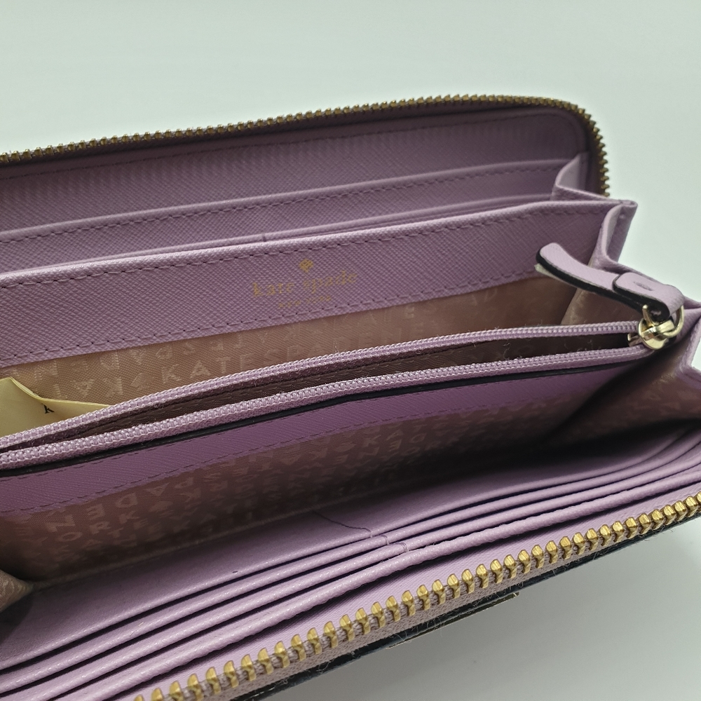 Kate Spade New York Newbury Lane Neda Purple Lilac Leather Wallet - Picture 4 of 16